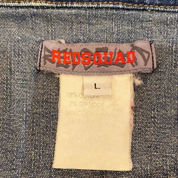 Vintage Red Squad dark  blue denim
Shirt men’s size L - Picture 2 of 9